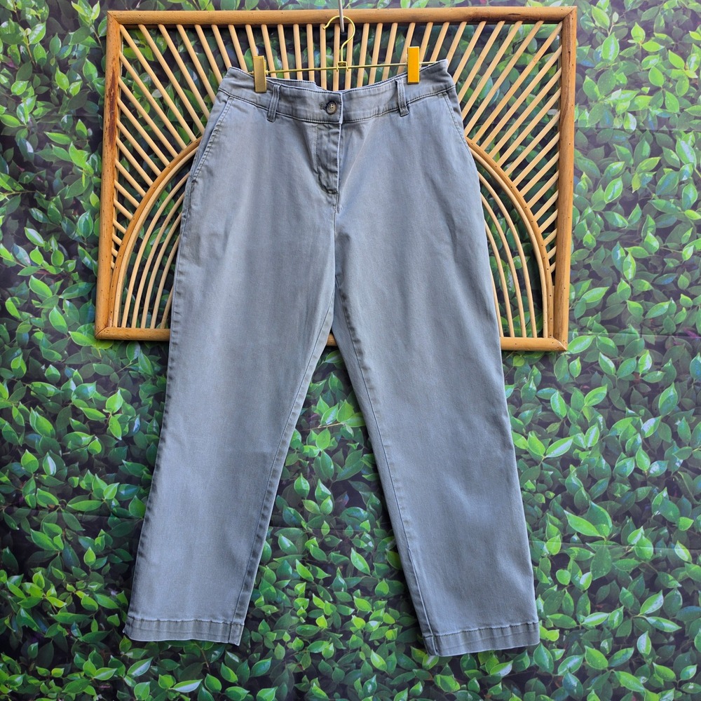 Tommy Bahama Womens 6 Boracay Cropped Chino Pants Sage Green Cotton Tencel Blend